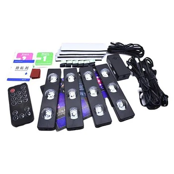 

LED Car Floor Lamp with Wireless USB Remote Control, Music Control, Multiple Modes