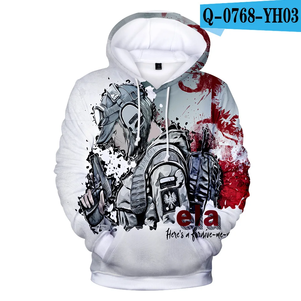H Rainbow Six 3D Printed Costume Hoodies Hooded Gaming Cosplay Sweatshirts Casual Tops Hip Hop Game Harajuku - Цвет: H