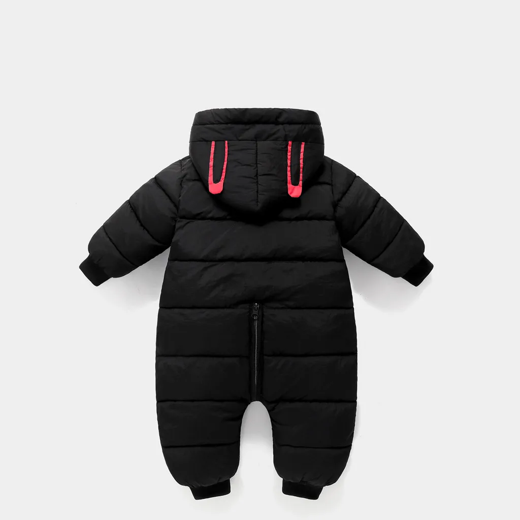 Newborn Infant Baby Boys Girls Winter Warm Thick Romper Jumpsuit Hooded Outfits
