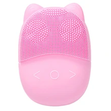 Ультразвуковая электрическая Очищающая щетка для лица, скруббер для кожи, очистка пор, удаление черных точек, очиститель, силиконовая щетка, массажер