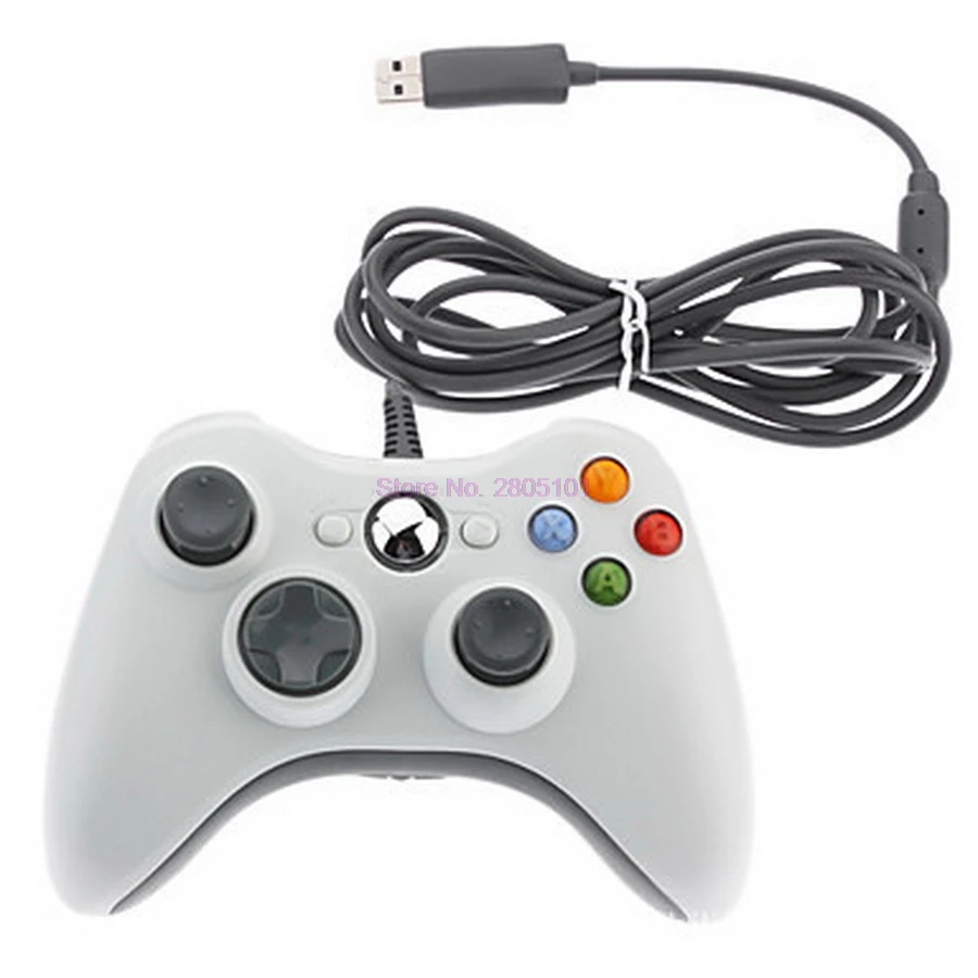 10 шт. проводной USB геймпад черный игровой контроллер для Xbox Slim 360 джойстик