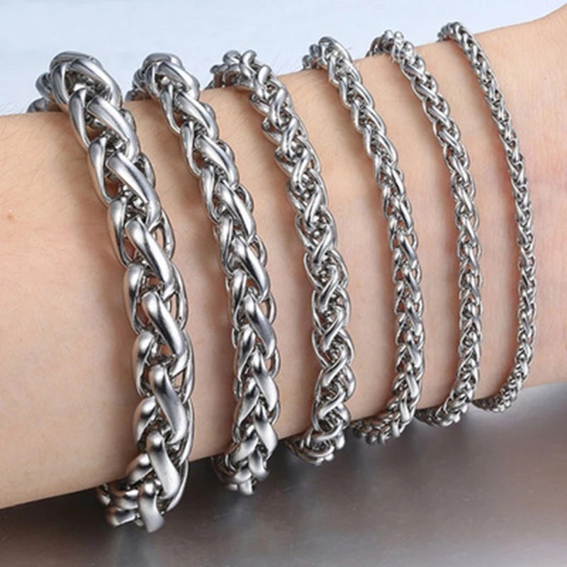 316L Stainless Steel Cuban Chain Bracelet for Men Women