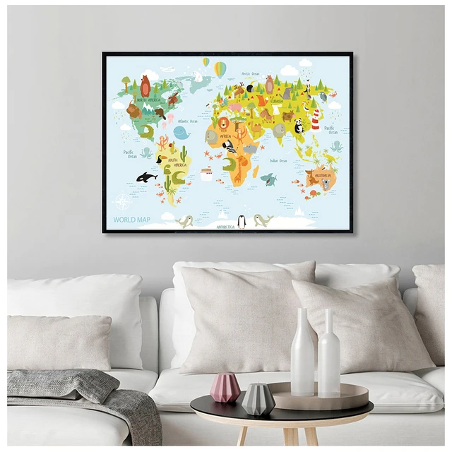 Affiche enfant carte du Monde – Déco Chambre Bébé