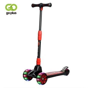 

Adjustable Height Folding Aluminum Kids Kick Scooter Non Slip Flashing Wheels Safer Rear Wheel Brake Skateboard