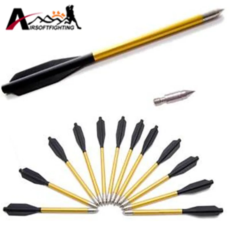 24 шт. Золотой Алюминий болт стрелки на 50 фунтов/80 кг пистолет Broadheads стрельба из