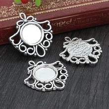 12 шт 12 мм Внутренний размер античный серебряный модный стиль кабошон базовая Камея Подвески(A2-35