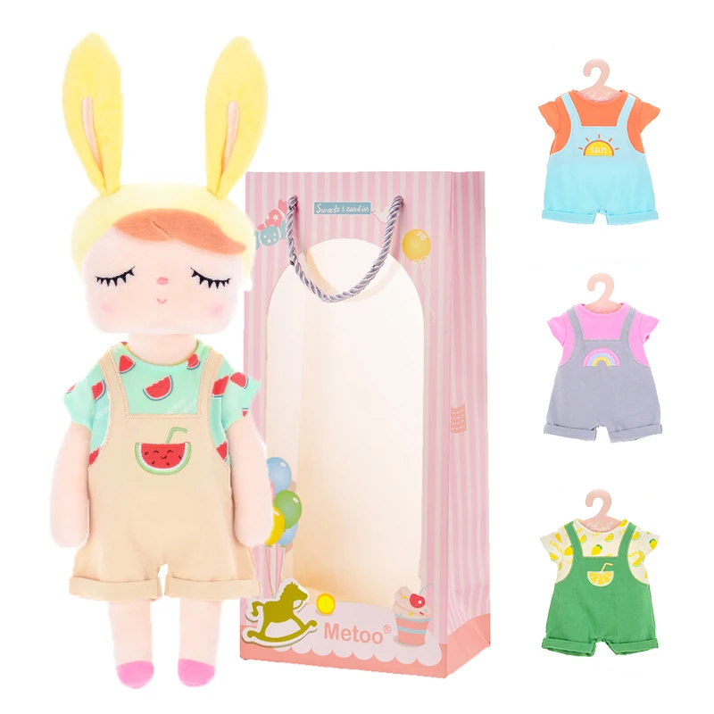 Metoo Плюшевые игрушки наряжаться Анжела куклы с коробкой Туалетная Кукла Кролик Милый Мечтая девочка подарок для детей 4 шт