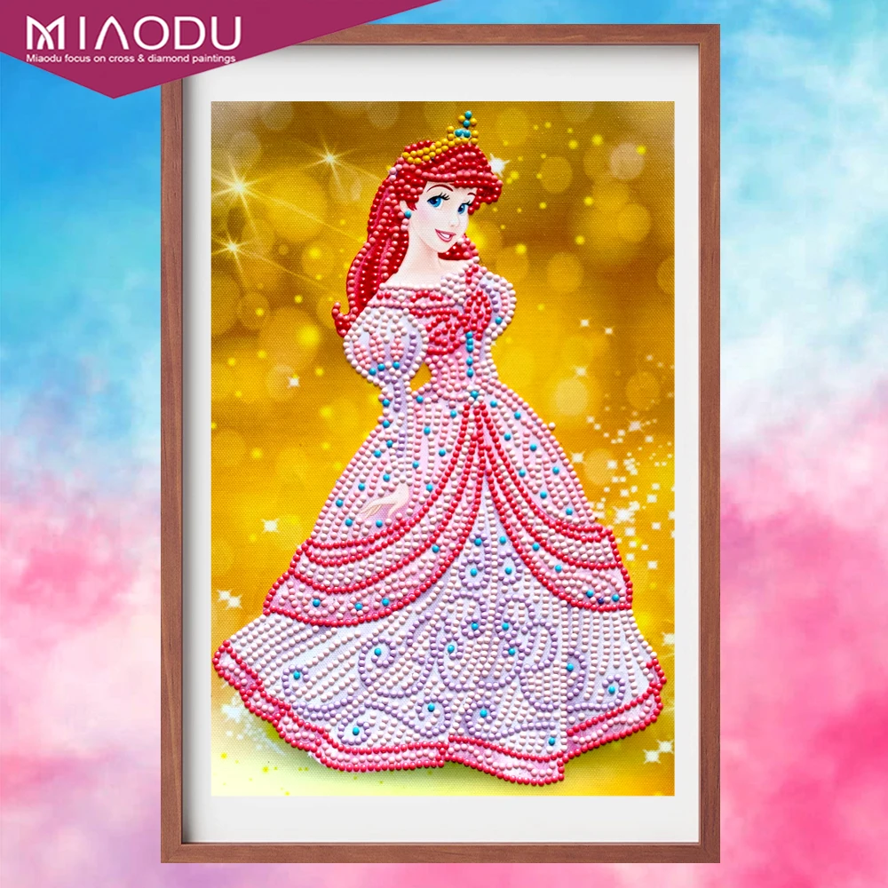 Алмазная живопись Принцесса Диснея 5D сделай сам мультяшная мозаика русалки