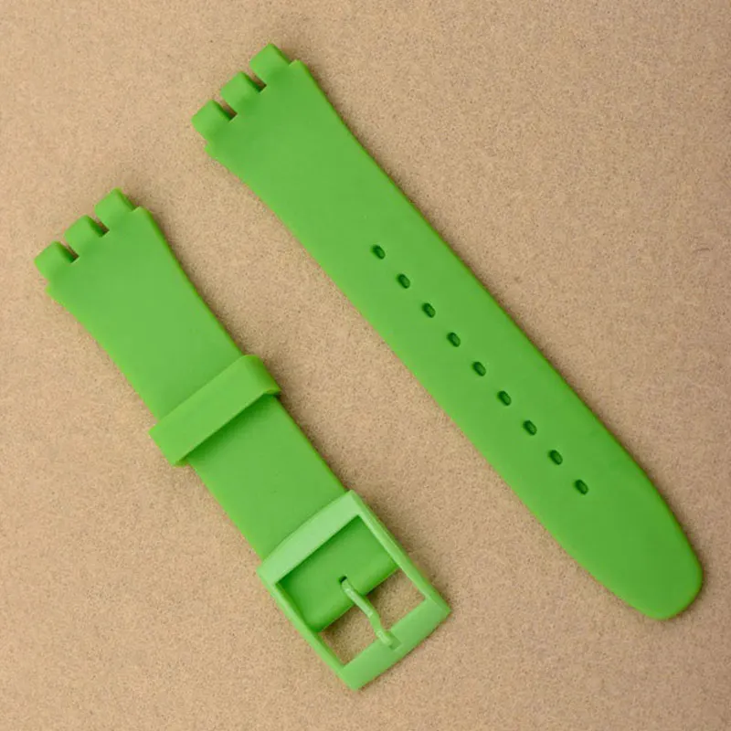 ตัวเลือกสินค้า สายนาฬิกาซิลิโคนยืดหยุ่น สำหรับ Swatch 17/19/20mm - สายกีฬา ผู้ชาย ผู้หญิง