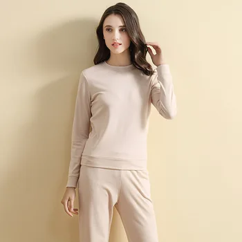 

Causal Pullover Solid Thin Autumn Simple Couple Present Tops Homewear Women Clothing