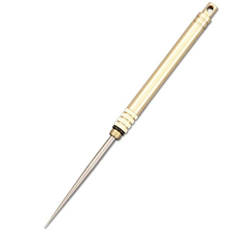 Brass Portable Waterproof Warehouse Titanium Toothpick Combination One Toothpick Holder Titanium Ear Spoon+ Brass Barrel