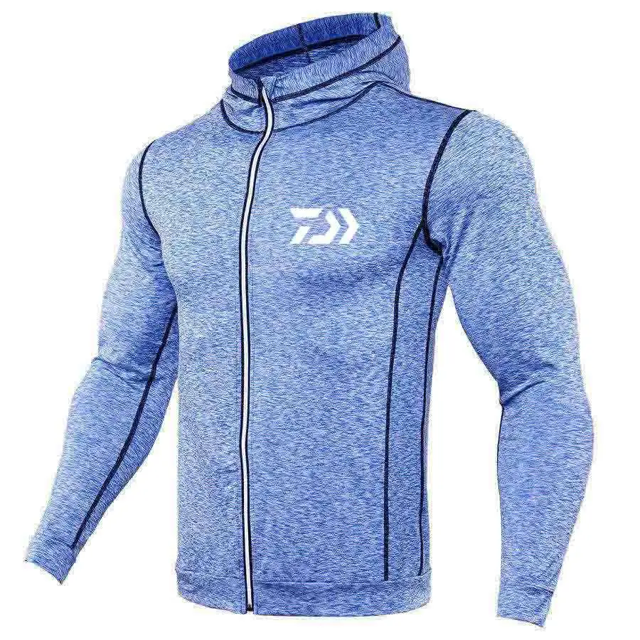 New Men Running Fishing Jackets Fitness Outdoor Sports Quick Dry DAIWA Fishing Clothing DAWA Fishing Coat Hooded Tight Hoodie - Цвет: 33