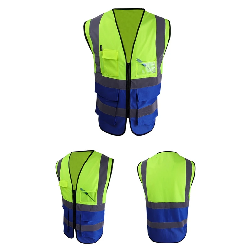Color Matching Reflective Vest Multi-pocket Reflective Vest Riding Vest Safety Clothing Traffic Sanitation Reflective Vest