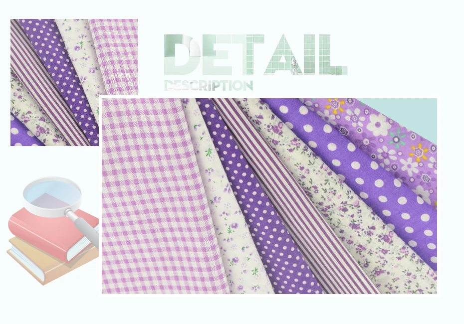 Teramila 7 шт. фиолетовый серийный хлопок ткань Telas Por Metro стеганая ткань для шитья DIY лоскутное ремесло Tissus украшения