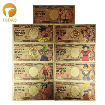 

9pcs/lot New Design Color Dragon Japan Banknotes 10,000 Yen Banknotes In 24k Gold Plated Fake Paper Money for Collection