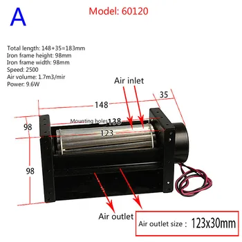 

DC cross flow fan 24V Cross flow fan Airflow Crossflow Ventilation Small volume and sufficient volume