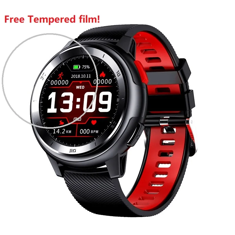 red DT68 Смарт часы для мужчин браслет 20 циферблат часы лица фитнес трекер IP68 Водонепроницаемый сообщение Push bluetooth Smartwatch - Цвет: red