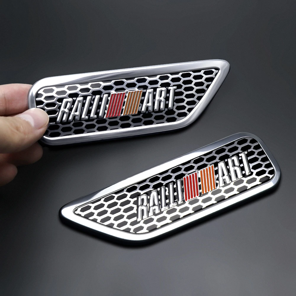 2pcs Aluminum Car Side Fender Stickers Ralliart Badges Auto Body Dekoration  Styling For Mitsubishi Lancer X Asx Outlander 3 L200 - AliExpress