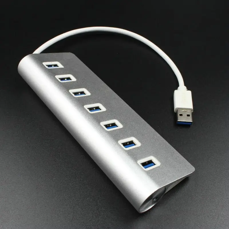 Алюминиевый usb-концентратор 3,0 Usb сплиттер 7 портов адаптер USB3.0 удлинитель для MacBook, ПК, ноутбук жесткие диски