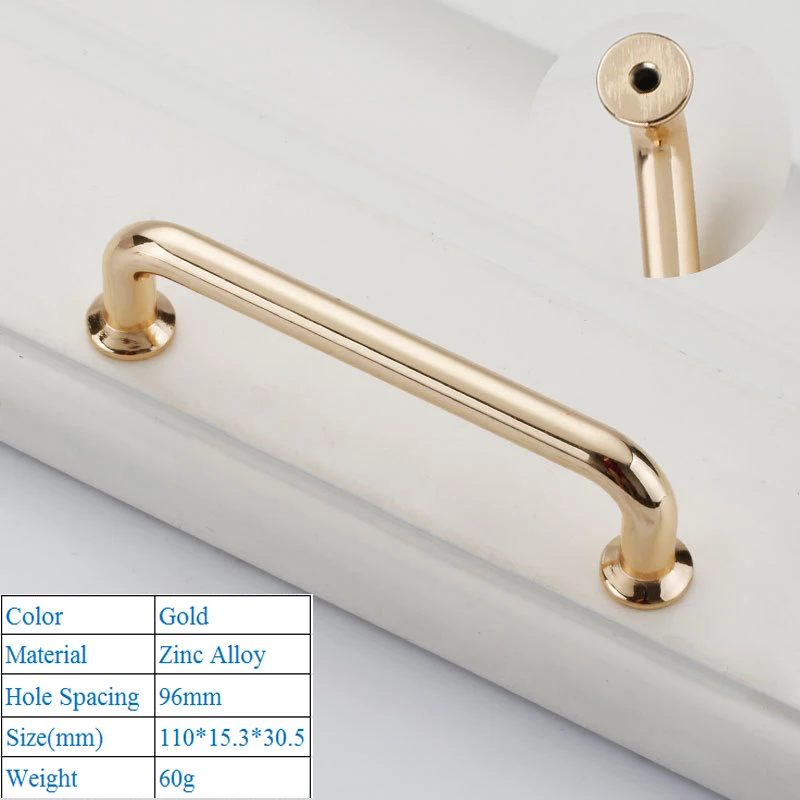 Gold 6284-96mm Современный минималистский шкаф Push Pull ручка Джейн Европейский имитация золотого цвета для ящика шкаф дверная ручка мебельные ручки Фурнитура - Цвет: Gold 6284-96mm