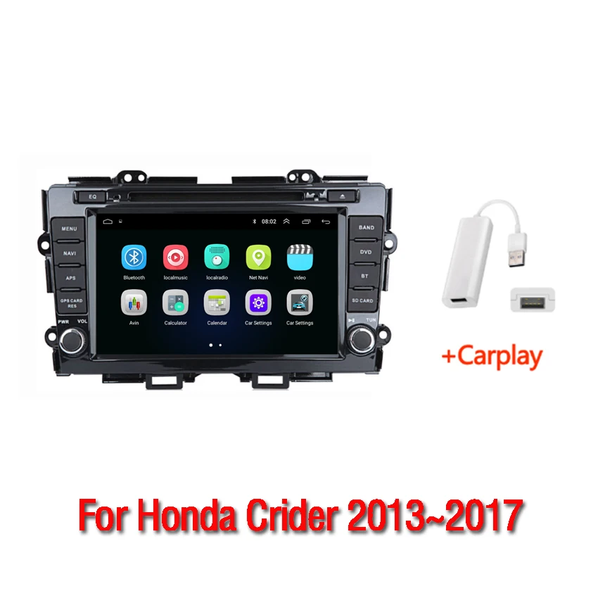 Для Honda Crider 2013 Автомобильный мультимедийный телевизор DVD gps аудио Hi-Fi радио стиль Навигация - Цвет: 2G-32G-carplay