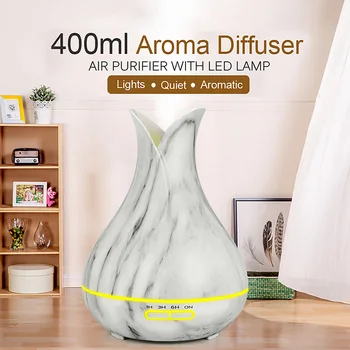

400ml Aroma Diffuser Essential Oil Air Pupifier Ultrasonic Air Humidifier with 7 Color Changing LED Lights for Home or Office
