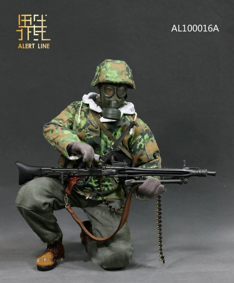 AL100016A 1/6 шкала Мужская одежда для солдат аксессуар Второй мировой войны Германия SS MG42 пулеметчик набор модель для 12 ''фигурка тела