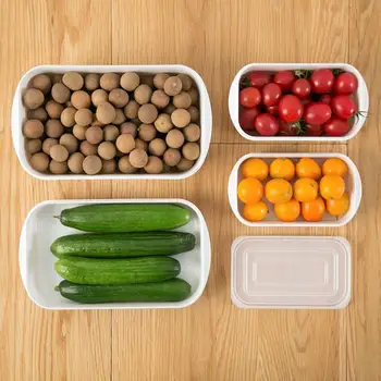 

350/700/800/1600ML Rectangle Refrigerator Organizer Containers Japanese Kitchen Snack Foods Fruit Storage Box