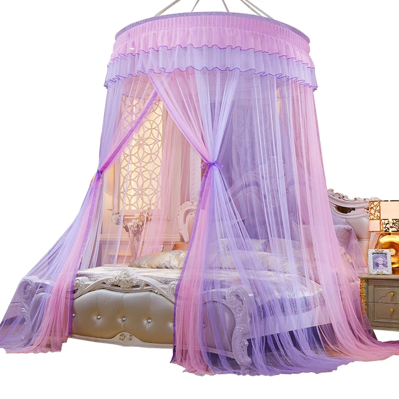 

1pcs Twin Princess Bed Curtain Tent Home Queen King Mosquito Net Ceiling-Mounted Canopy CK Foldable Full Hung Dome Mosquito Net
