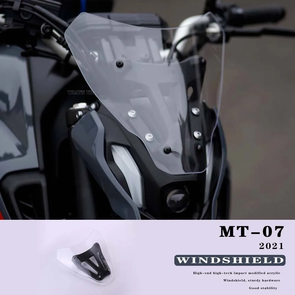 

Ветровое стекло для мотоциклов YAMAHA MT07, аксессуары MT 07 2021, ветровое стекло, прозрачный ветрозащитный экран