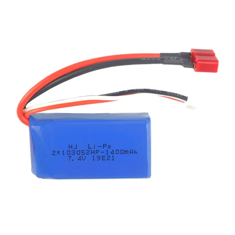 7,4 V 1400 мА/ч, Батарея+ USB Зарядное устройство для A949 A959-B A969-B A979-B K929-B дистанционного Управление автомобиля LiPo Батарея для Wltoys автомобиля Запчасти - Цвет: Белый