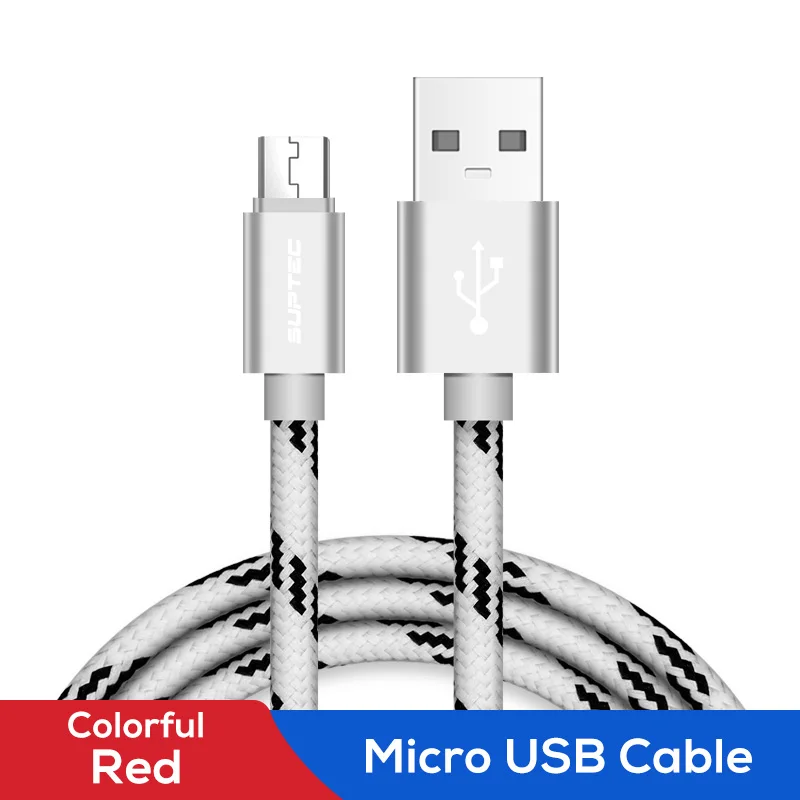 Suptec Micro USB кабель 3A Быстрая зарядка кабель для передачи данных Быстрая зарядка 3,0 кабель для мобильного телефона samsung Xiaomi huawei LG Andriod шнур - Цвет: Colorful Silver