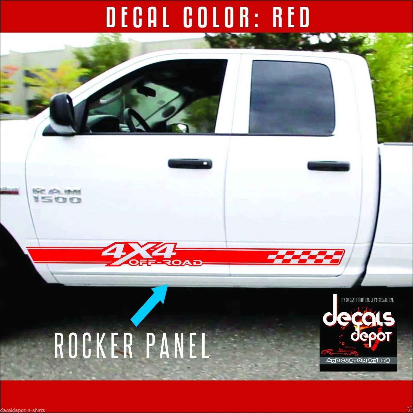 Для 2 шт DODGE ram 4x4 внедорожная Виниловая наклейка для грузовика(комплект) для ram 1500 2500HD 3500HD