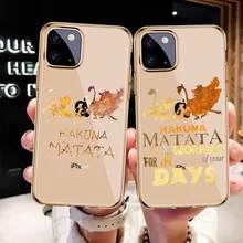 Чехол для iPhone MAX, XR, XS, X10, 6, 6 S, 7, 8 Plus, 11 Pro, MAX,, акварельный рисунок, Король Лев, HAKUNA MATATA, мягкий ТПУ чехол для задней панели телефона