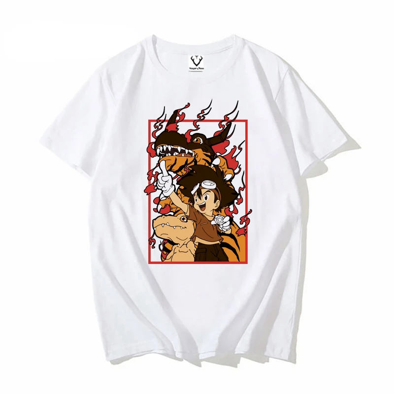 Japanese Anime Digimon T Shirt Digital Monster Print Streetwear Hip Hop Tee Sports Casual Unisex Tee Tops