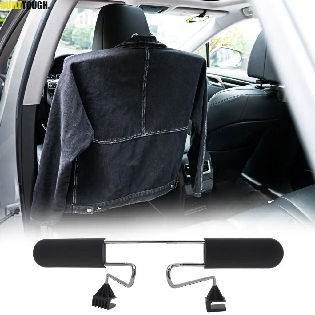Extendable Car Hanger Coat Clothes Back Seat Headrest Hangers Cloth Jacket Suit Trousers Holder Rack Universal Chrome Hook Auto