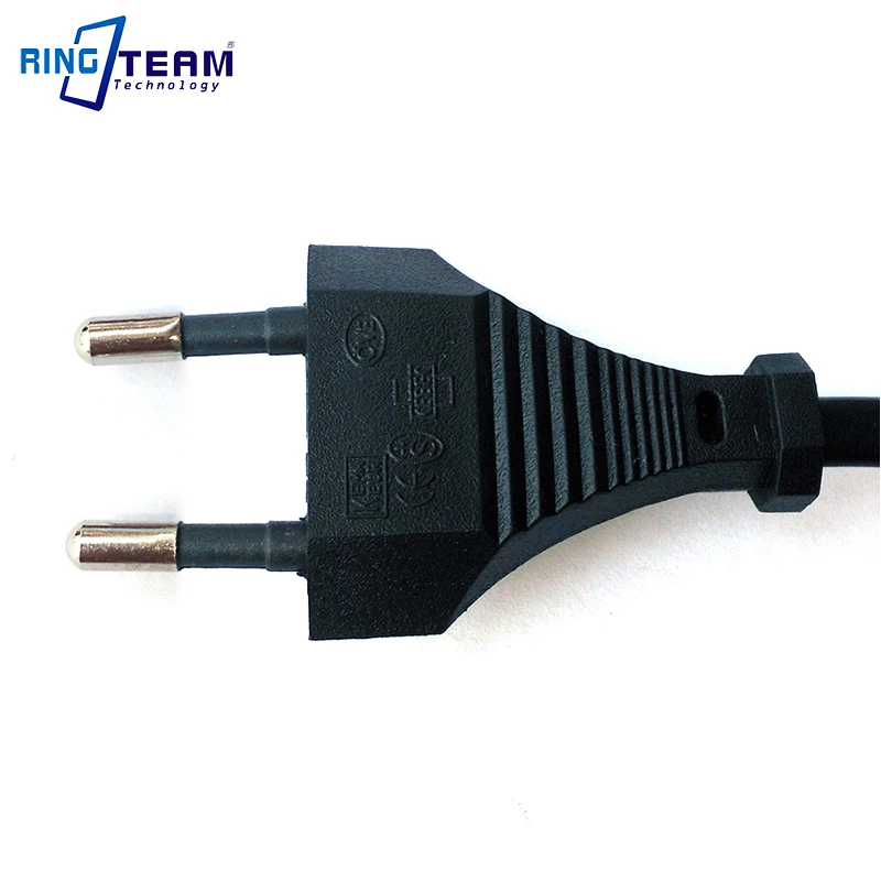 EU Plugs European Power Cord 2 Round Pins for Notebook Laptop Camera AC Adapter Fit Russian Brazil Germany France Sewden Chile