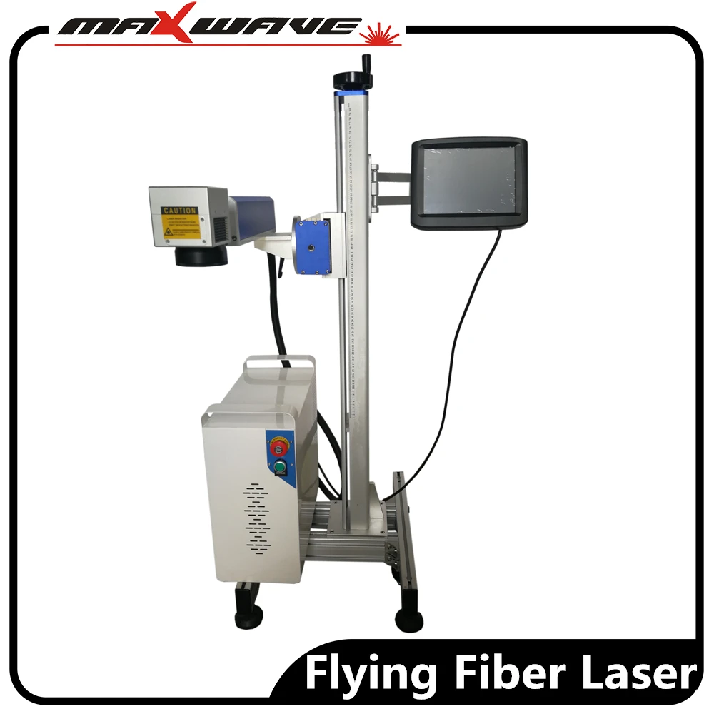 

Online Flying Fiber Laser Marking Machine Expiry Date Laser Printer for plastic pipe PVC PET bottles