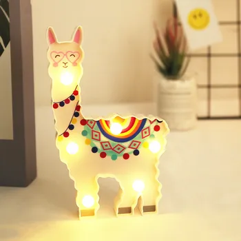 

Alpaca Lighting Nightlight 6 Leds Night Lamp Romantic Desktop Battery Powered Festival Gift Bedside Luminaria Home Decoration