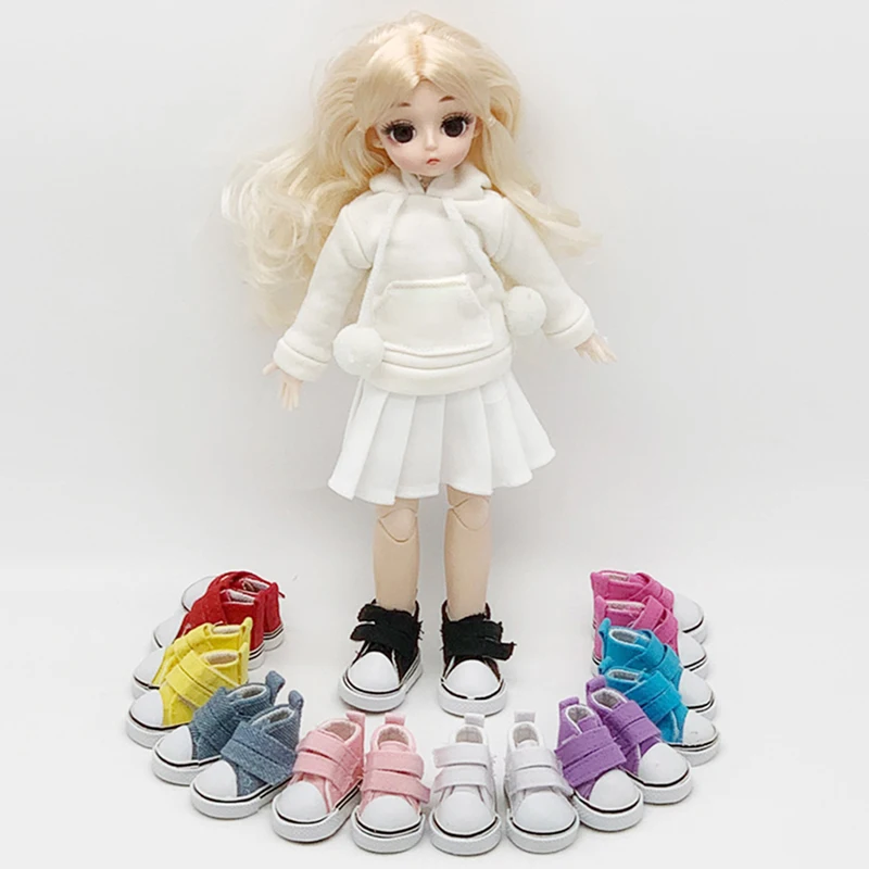 BJD Doll Accessories 5cm High Top Canvas Sneakers Casual Assorted Shoes for 1/6 Dolls