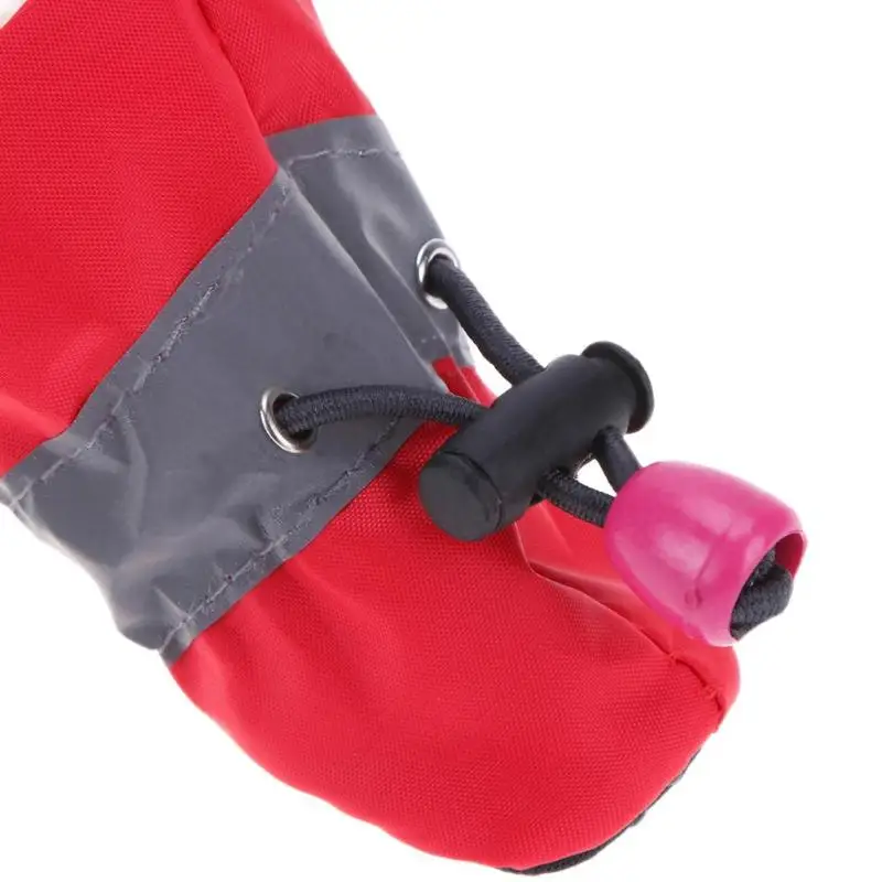 4pcs/set Pet Dog Waterproof Shoes Winter Soft Fleece Anti-slip Dog Boots