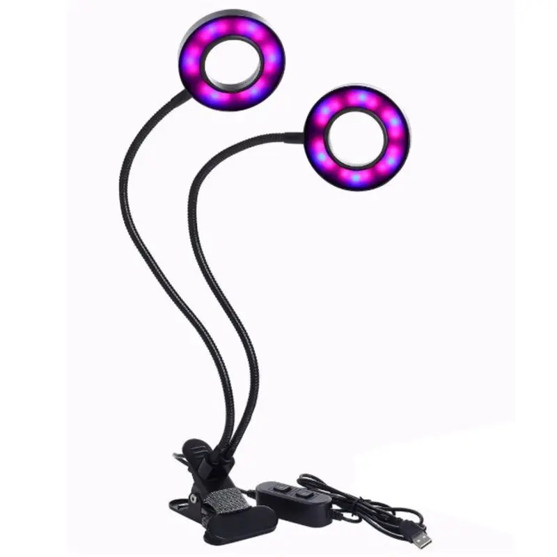 Led Plant Light,Latest Timer Function Dual Head Horticultural Growing Lamps With 360 Degree Adjustable Gooseneck For Indoor Plan