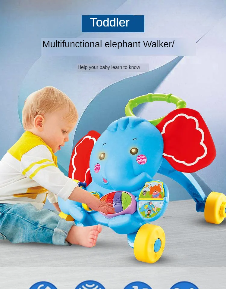 Фабрика Tmall подписи слон ходунки тележки многофункциональная музыка анти-падение От 1 до 3 лет младенец ребенок ходунки