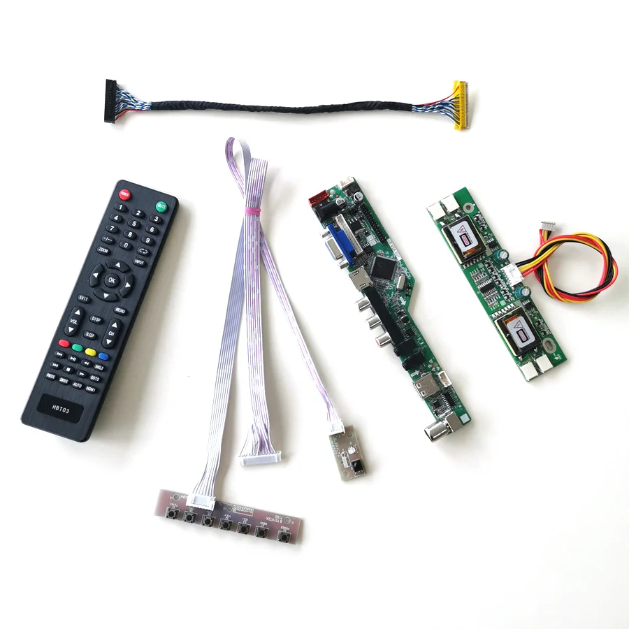 Для HSD190MEN3-A00/C00 VGA HDMI AV USB RF ЖК-дисплей Панель T. V56 плата контроллера 4CCFL 30Pin LVDS пульт дистанционного управления+ инвертор+ клавиатура комплект