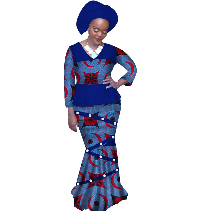 Высокое качество 2020 африканская Женская юбка комплект Дашики хлопок комплект: