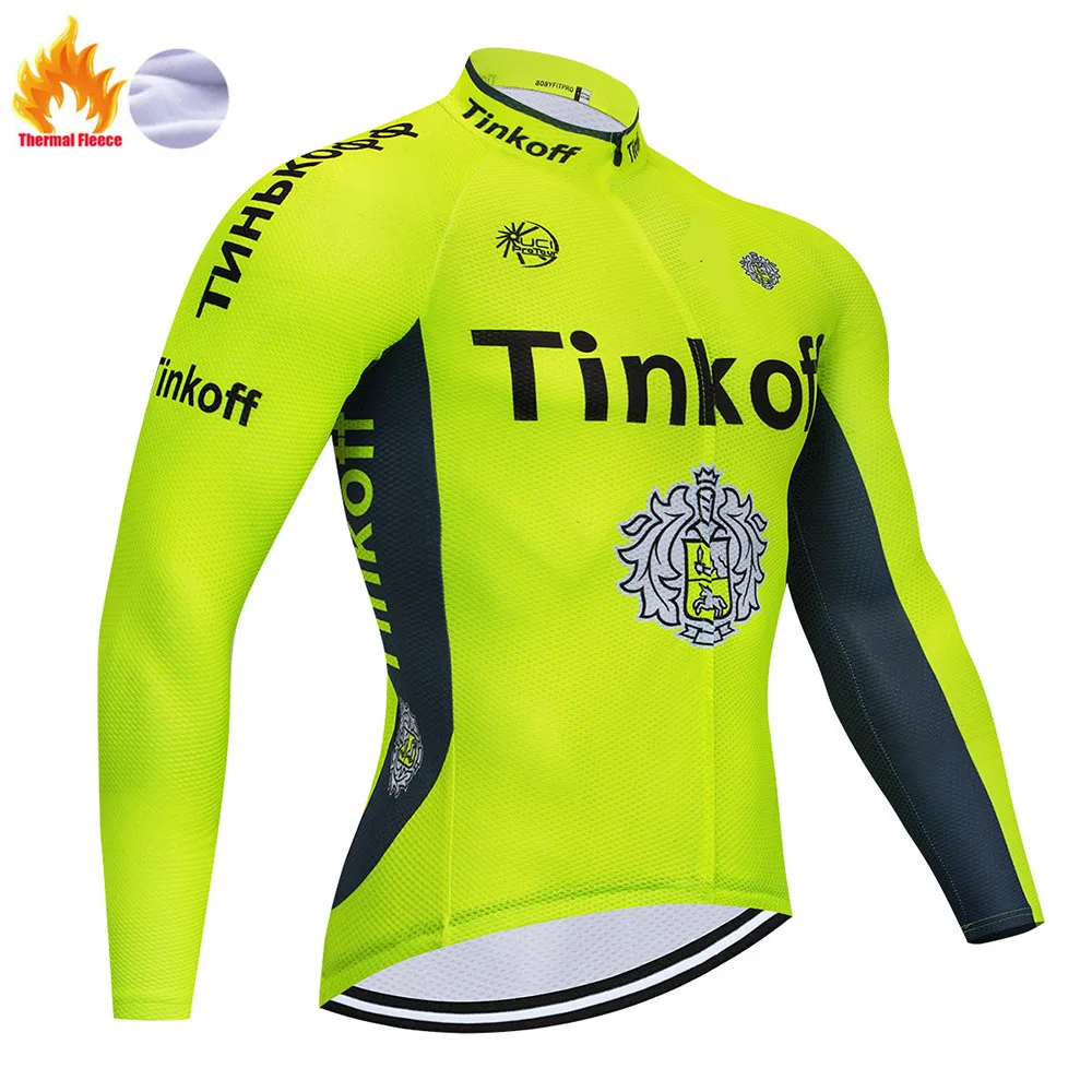 Winter jersey Maillot Ropa Ciclismo Invierno Tinkoff зимний комплект велосипедной одежды из флиса с длинными рукавами, велосипедная одежда - Цвет: Winter jersey