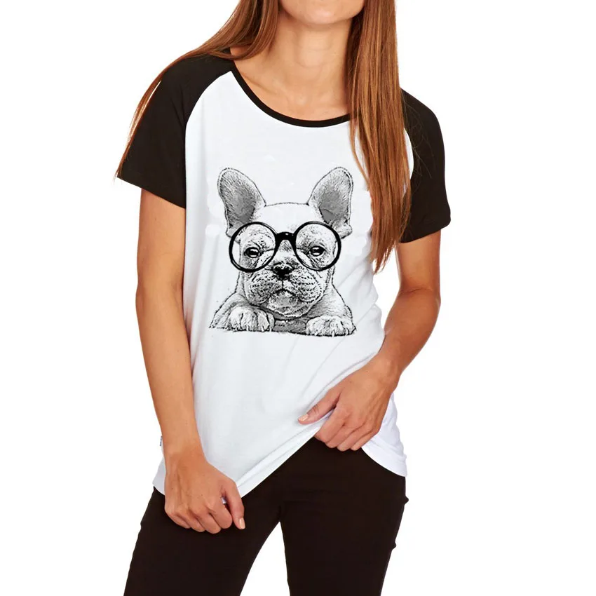 Женские футболки Плюс Размер смешной Французский бульдог 3D печать футболка женская с коротким рукавом летние рубашки женские свободные топы женская футболка