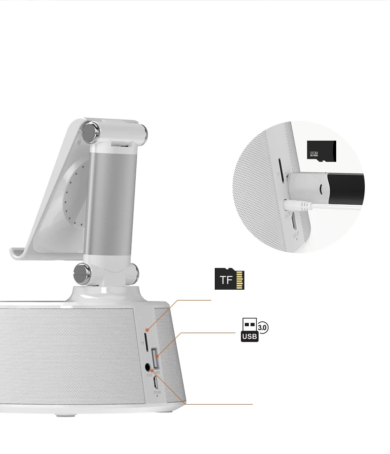 OneDer V02 bluetooth динамик 10 Вт 4400 мАч Многофункциональный Будильник динамик беспроводной громкоговоритель держатель для телефона громкой связи