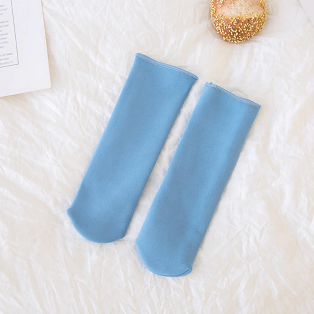 Зимние теплые детские носки плотные термо кашемировые зимние носки бесшовное бархатное сапоги носки для сна для детей От 3 до 12 лет - Цвет: blue