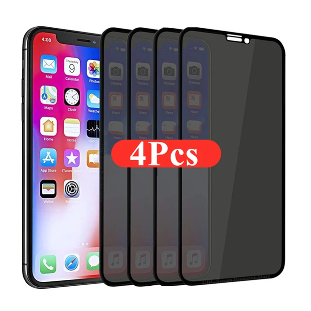 1-4Pcs 30 Degrees Privacy Screen Protectors for IPhone 12 11 Pro Max 13 Mini Anti-spy Protective Glass for IPhone XS XR X 7 Plus 1